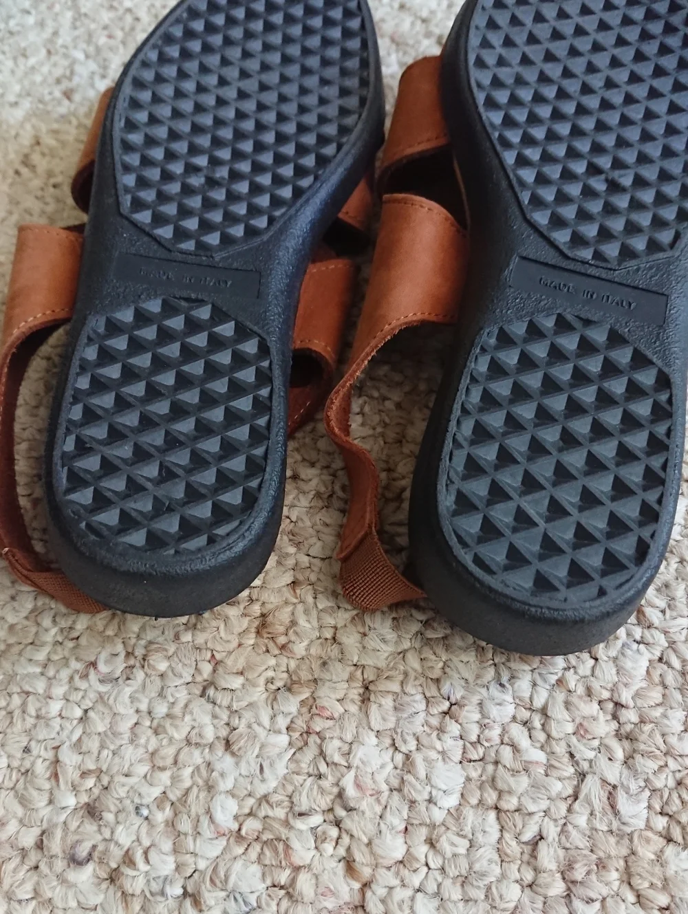 LL Bean Made in Italy Brown nubuck Leather Slingback Sandals size 6.5